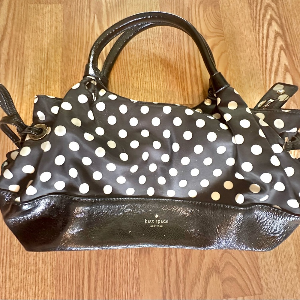 Kate Spade Black and White Shoulder Bag with Polka Dots